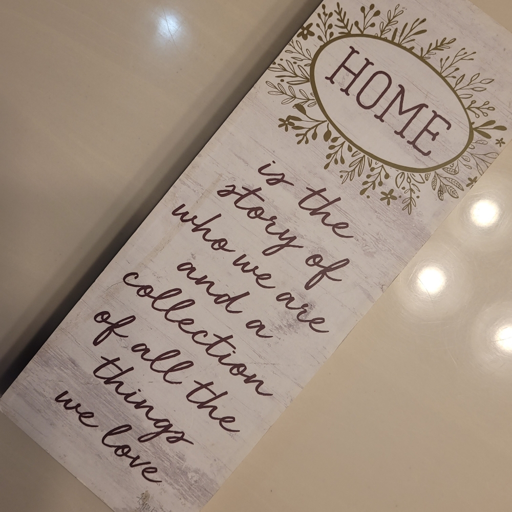Home Is The Story...White Birch Look Wood Freestanding Devorative 3D Plaque - Picture 2 of 14